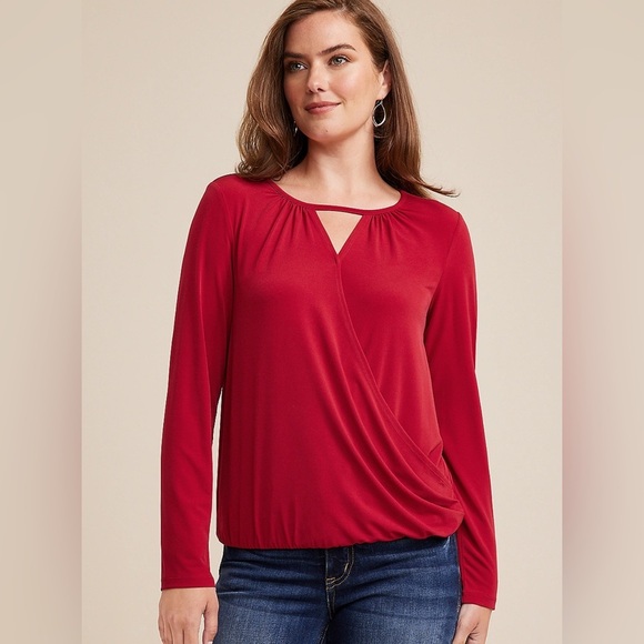 Maurices Drape Front Top - Size Large 
Office| Lightweight | Business | Career - Picture 1 of 6